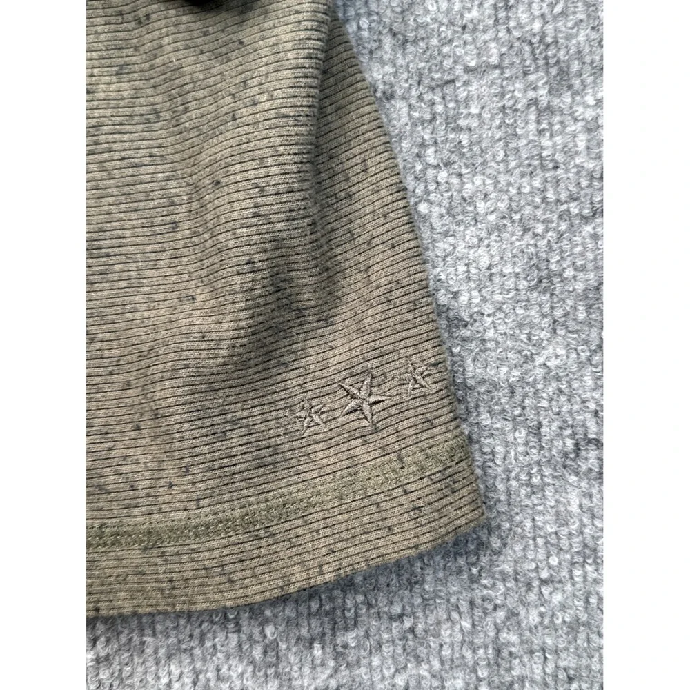 Retro Gear Mens‎ Large Sweater Olive Brown Striped Long Sleeve Y2K Cotton Blend